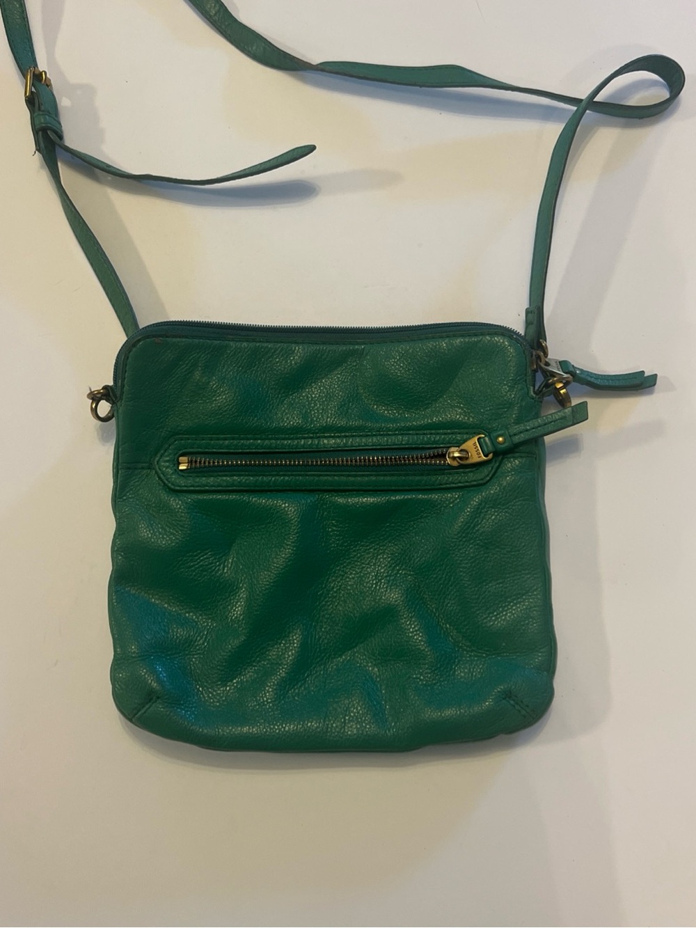 Fossil Emerald Green Leather Crossbody Bag
